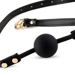 Чорний кляп-куля Knebel Ball Gag - мініатюра 2