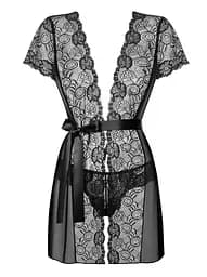 Еротичний комплект Obsessive Alluria robe S/M чорний - мініатюра 3