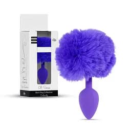 Анальна пробка - Bunny Tail Silicone Purple Plug Purple - мініатюра 8