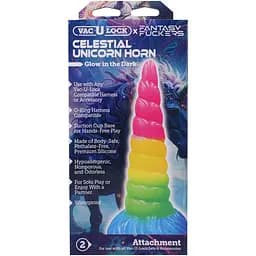 Фалоімітатор Doc Johnson Vac-U-Lock Fantasy Fuckers Celestial Unicorn Horn - мініатюра 4