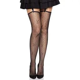 Панчохи Leg Avenue Daisy Dot Fishnet Stockings One Size Black