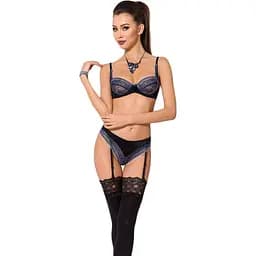 Комплект белья Passion GISELE Set black L/XL