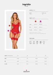Корсет Obsessive Ingridia corSet & thong M/L - мініатюра 5