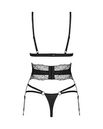 Комплект білизни Obsessive Lobellis M/L чорний - мініатюра 5