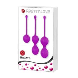 Набір вагінальних кульок Pretty Love Kegel Balls, 3 шт., фіолетовий - мініатюра 8