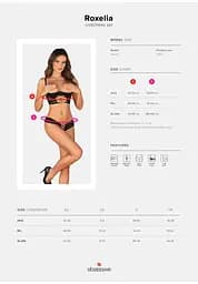 Комплект еротичної білизни Obsessive Roxelia XS/S чорний - мініатюра 7
