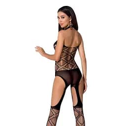 Бодістокінг Passion BS060 комбінезон імітація трусиків та гольфиків S/M/L black - мініатюра 2