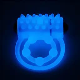 Подвійне кільце для пеніса з вібрацією Lovetoy Lumino Play блакитний - мініатюра 5