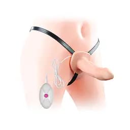 Порожнистий страпон Vibrating Unisex Strap On для пари з пультом керування Love Toy 66-LV3002 22575