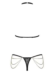Комплект з ланцюжками Obsessive Pantheria 2-pcs Set black S/M - мініатюра 4