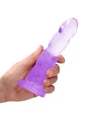 Фалоімітатор RealRock Crystal Clear 7" 18 см (фіолетовий) - мініатюра 8