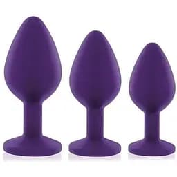 Набір анальних пробок із кристалом Rianne S: Booty Plug Set Purple діаметр 2.7 см 3.5 см 4.1 см - мініатюра 4