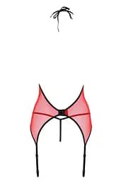 Корсет з пажами для панчох Passion Peonia CORSet L/XL red стрінги - мініатюра 4