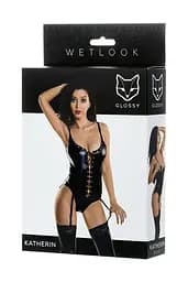 Боді Glossy Wetlook Katherin L чорний - мініатюра 5