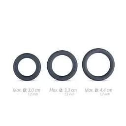 Набір ерекційних кілець Boners 3-Piece Cock Ring Set 3 шт. сірий - мініатюра 4