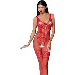 Бодистокинг Passion BS069 комбинезон имитация чулок и боди S/M/L red