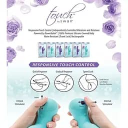 Вібратор-кролик Touch by Swan Duo Purple - мініатюра 8