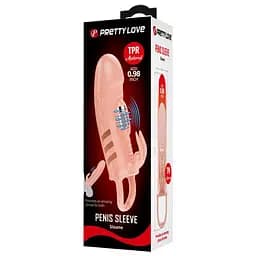 Насадка на пеніс Pretty Love Penis Sleeve Sloane 18.5 см тілесний - мініатюра 6
