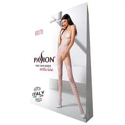 Ажурний бодістокінг із інтимними вирізами Passion BS076 white One size - мініатюра 5