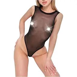 Сексуальное прозрачное боди сетка с рукавами Art of Sex - Melissa черный XS-М