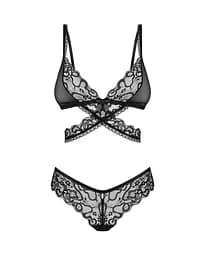 Комплект білизни Obsessive Blomentis M/L чорний - мініатюра 6