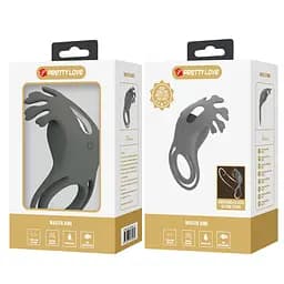 Ерекційне кільце Pretty Love Vibrant Penis Ring Ruben 8.5 см сірий - мініатюра 11