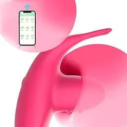 Смарт-вібратор у трусики Love Spouse Tongue з Bluetooth 9 режимів Рожевий - мініатюра 6