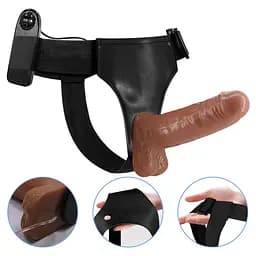 Страпон з вібро BAILE-Ultra Passionate Harness Realdeal Penis 6.2'' Brown Baile BW-022064Z 99165 - мініатюра 5