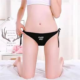 Трусики жіночі чарівні Fuck me із зав'язками S/M Чорний K000790