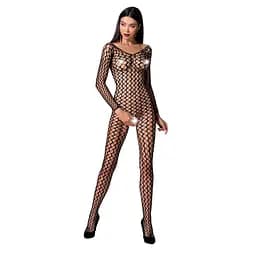 Бодістокінг Passion BS068 комбінезон велика сітка довгий рукав S/M/L black - мініатюра 3