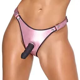 Страпон Bad Kitty Thong+Dildo L/XL (чорний)