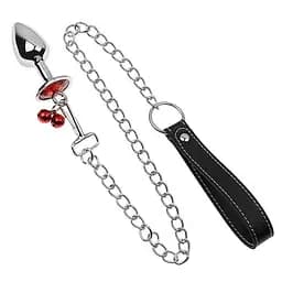 Металлическая пробка с поводком классическая конусная 28 мм 70 мм красный