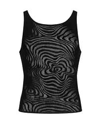 Чоловіча напівпрозора майка-борцовка з візерунком Obsessive T103 tank top чорна S/M/L - мініатюра 5