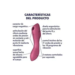 Вакуумний стимулятор клітора з вібрацією Satisfyer Curvy Trinity 3 червоний - мініатюра 6