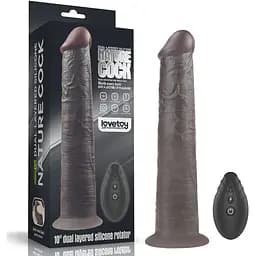 Вібратор Lovetoy Dual-Layered Silicone Nature Cock 10'' 25.3 см (чорний)