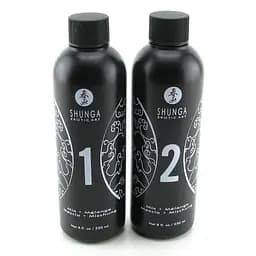 Гель для Nuru масажу Shunga Oriental Body-to-Body Exotic Fruits плюс простирадло, 450 мл (2 x 225 мл) - мініатюра 2