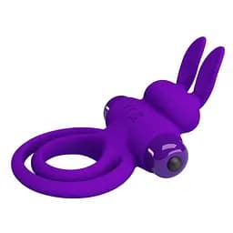 Ерекційне кільце Pretty Love Ring Bunny III 9.7х4.0 см фіолетовий - мініатюра 5