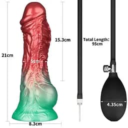 Фалоімітатор Lovetoy Dual Density 8'' 21 см (червоний) - мініатюра 12