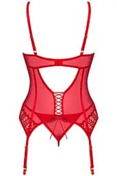 Комплект Obsessive Ingridia corset (Червоний, XS/S) Obsessive 100415 96959 - мініатюра 6
