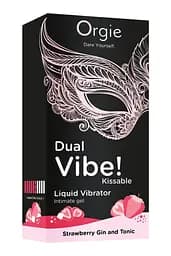 Рідкий вібратор Orgie Dual Vibe! Liquid Vibrator Strawberry Gin and Tonic 15 мл - мініатюра 3