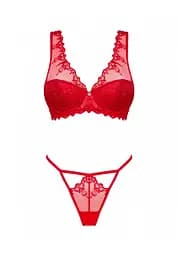 Комплект білизни Obsessive Lonesiay S/M червоний - мініатюра 5