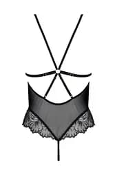 Сітчасте боді з мереживним ліфом Passion DELIENA Body L/XL black - мініатюра 4