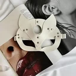 BDSM маска кошки белая