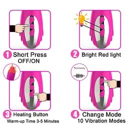 Вібратор Joker Heating Double Vibrating Massage Stick рожевий - мініатюра 8