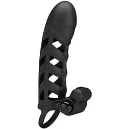 Насадка на пенис с вибрацией Pretty Love Penis Sleeve II 15.8 см черный