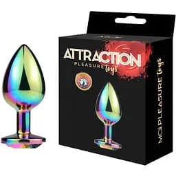 Металева анальна пробка Mai Attraction Toys №74 Rainbow