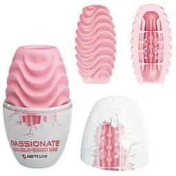 Мастурбатор яйце Pretty Love Passionate Double Sided Egg рожевий - мініатюра 2