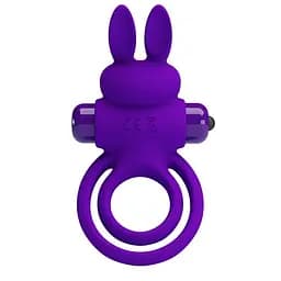 Ерекційне кільце Pretty Love Ring Bunny III 9.7х4.0 см фіолетовий - мініатюра 3