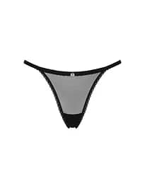 Прозорі стрінги із мереживом Obsessive Celia Noir thong XS/S - мініатюра 5