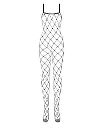 Бодістокінг з великим вічком і відкритими грудьми Obsessive Bodystocking N102 чорний комбінезо S/M/L - мініатюра 3